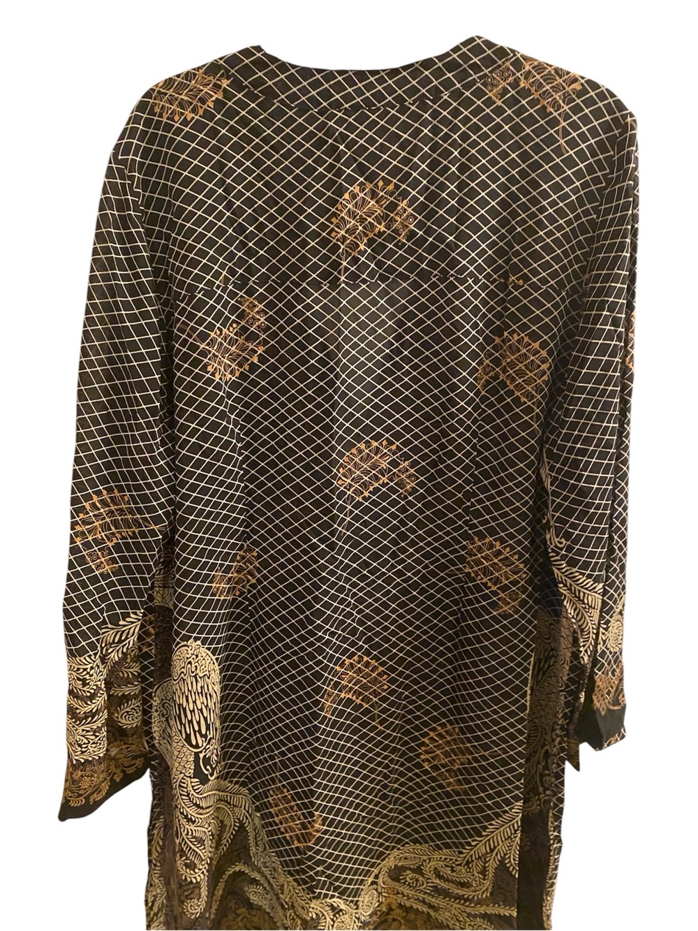 Citron~Santa Monica Beaded Peacock 
Silk Kimono Duster 
Semi-Sheer
Size 1X
NWOT - Picture 3 of 14